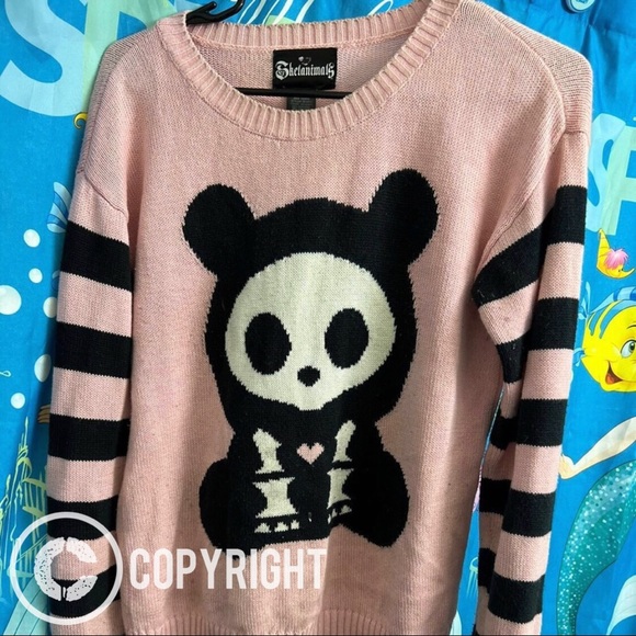 ***TRADE ONLY*** Hot Topic Skelanimals pink sweater - Picture 2 of 11